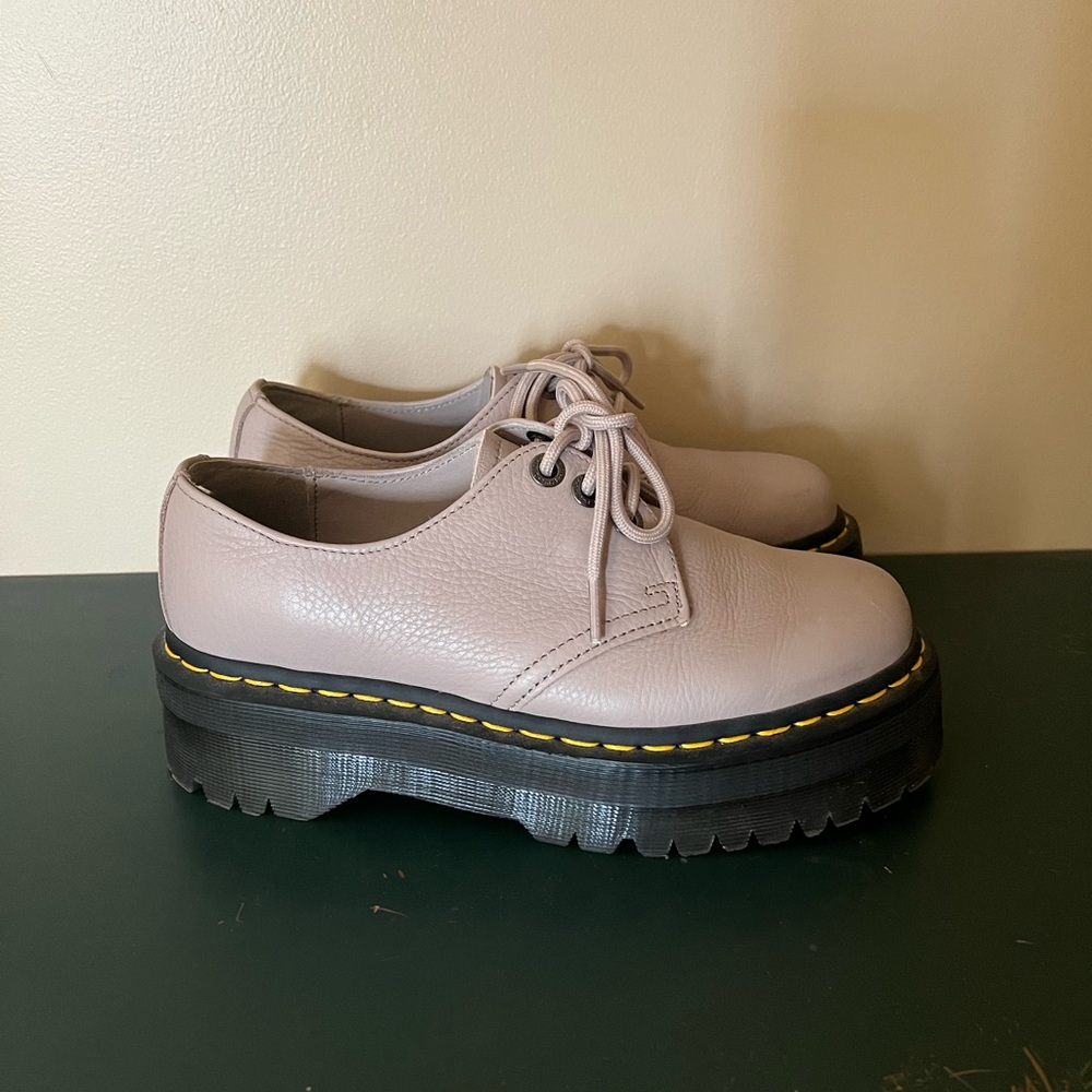 Dr. Martens Cream and Black platform